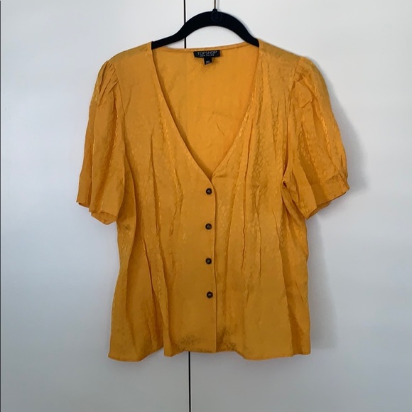 Topshop Gold Animal Jacquard Blouse - Picture 2 of 2